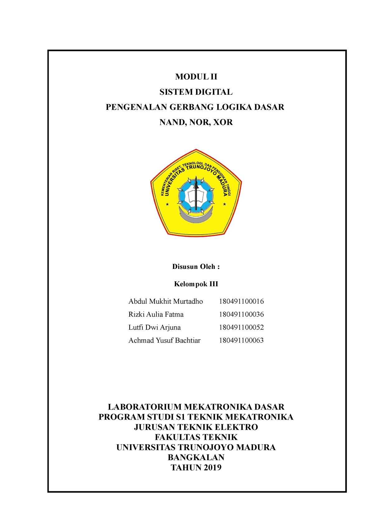 Modul II Sistal - MODUL II SISTEM DIGITAL PENGENALAN GERBANG LOGIKA ...