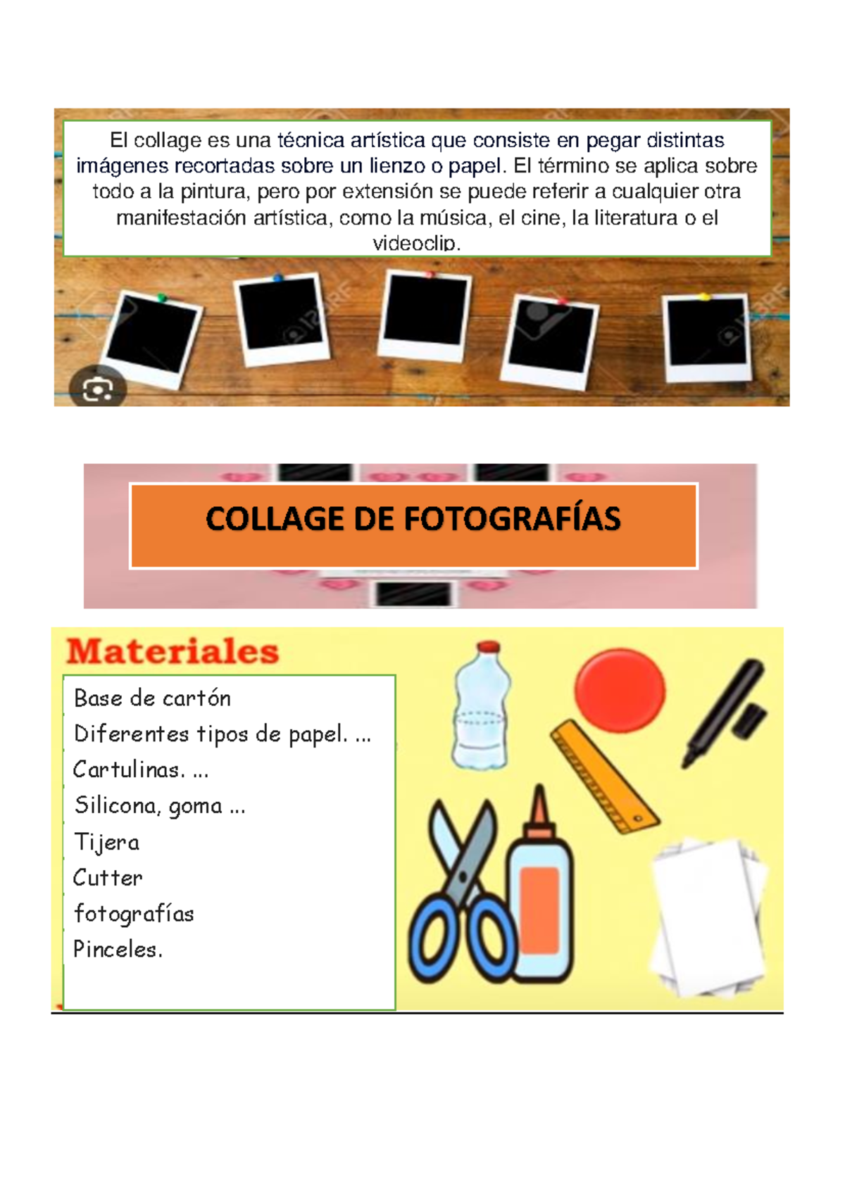 Collage DE Fografias ( Lectura) - El collage es una técnica artística ...