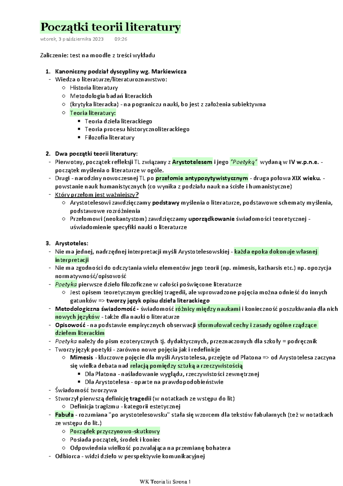 Sprawdzian Teoria Literatury Klasa 4