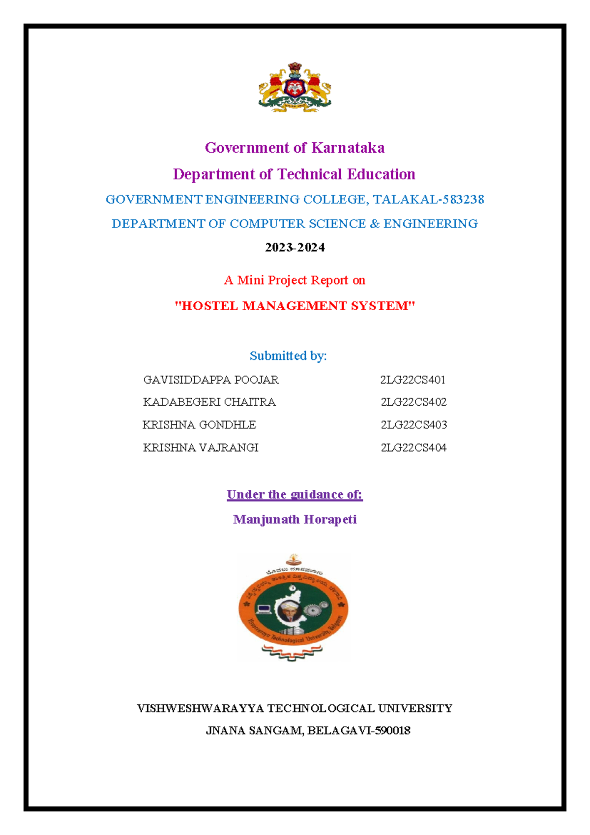 DBMSfinal 1 - Mini project of DBMS - Government of Karnataka Department ...