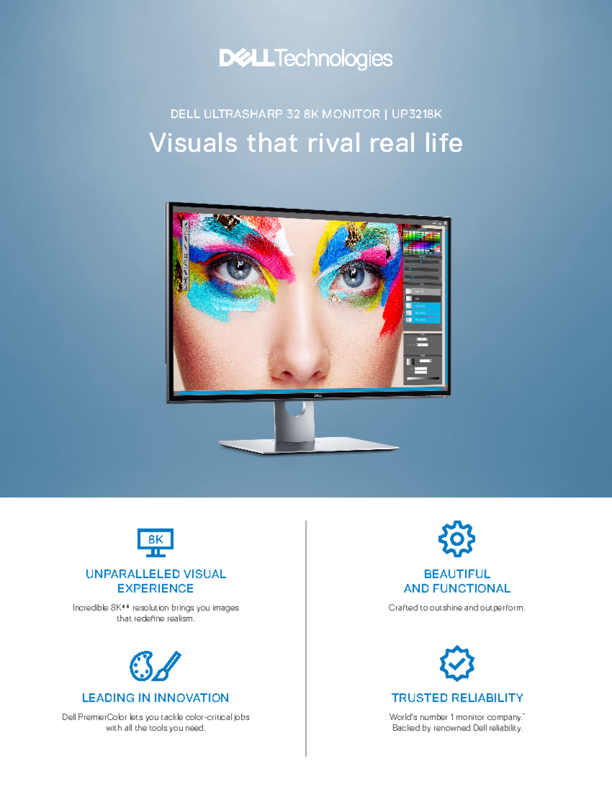 Dell Ultra Sharp 32 8K Monitor UP3218K spec sheet - 8K UNPARALLELED ...