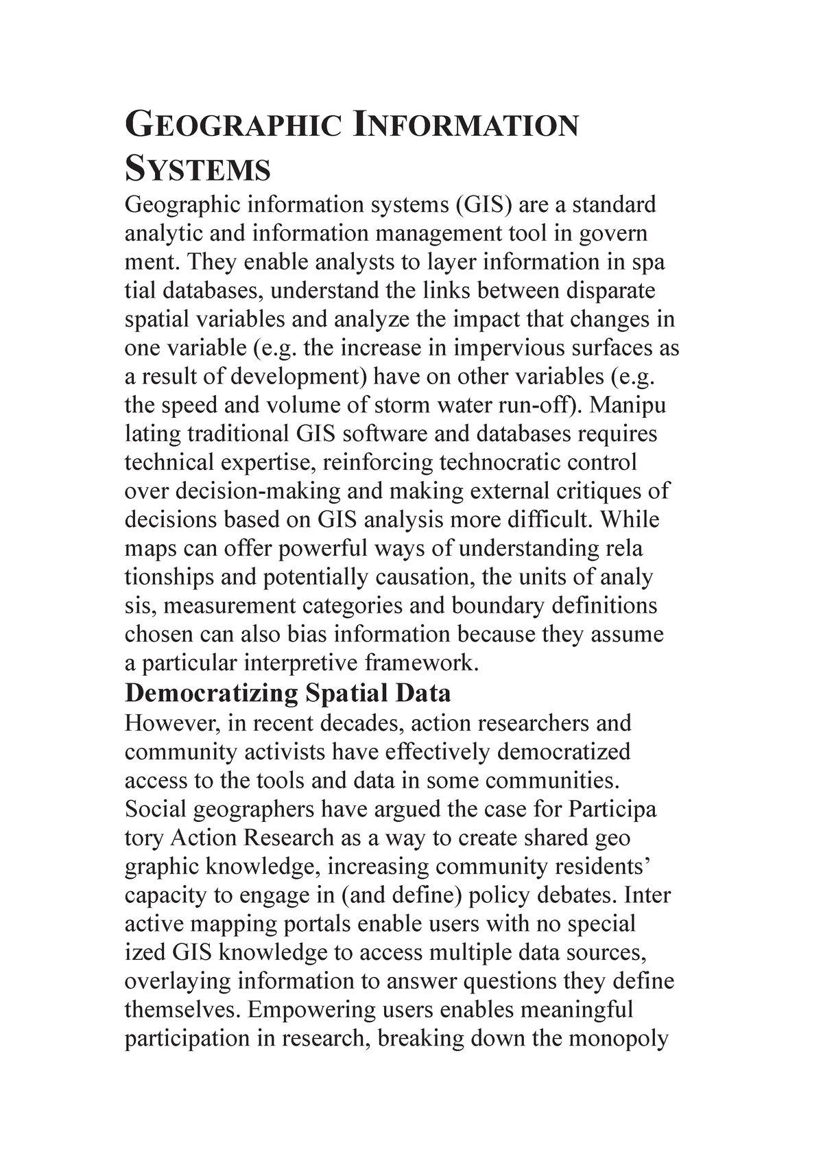 geographic information system essay