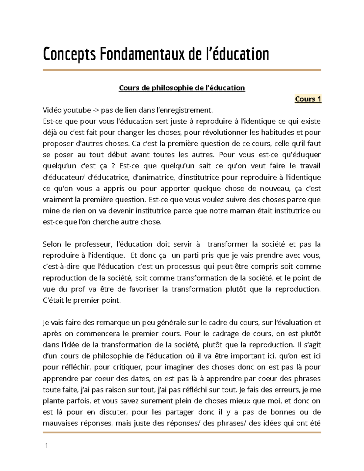 Concept Fond - Cours CM - Concepts Fondamentaux De L’éducation Cours De ...