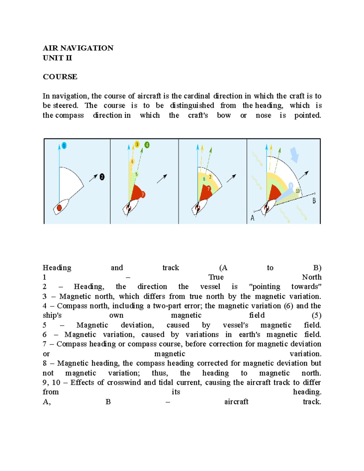 AIR Navigation - AIR NAVIGATION UNIT II COURSE In navigation, the ...