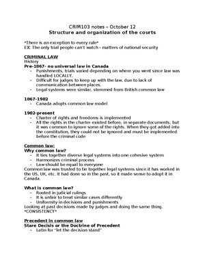 CRIM 103 week 3 - chapter 3 notes - CRIM 103 notes – September 21 ...