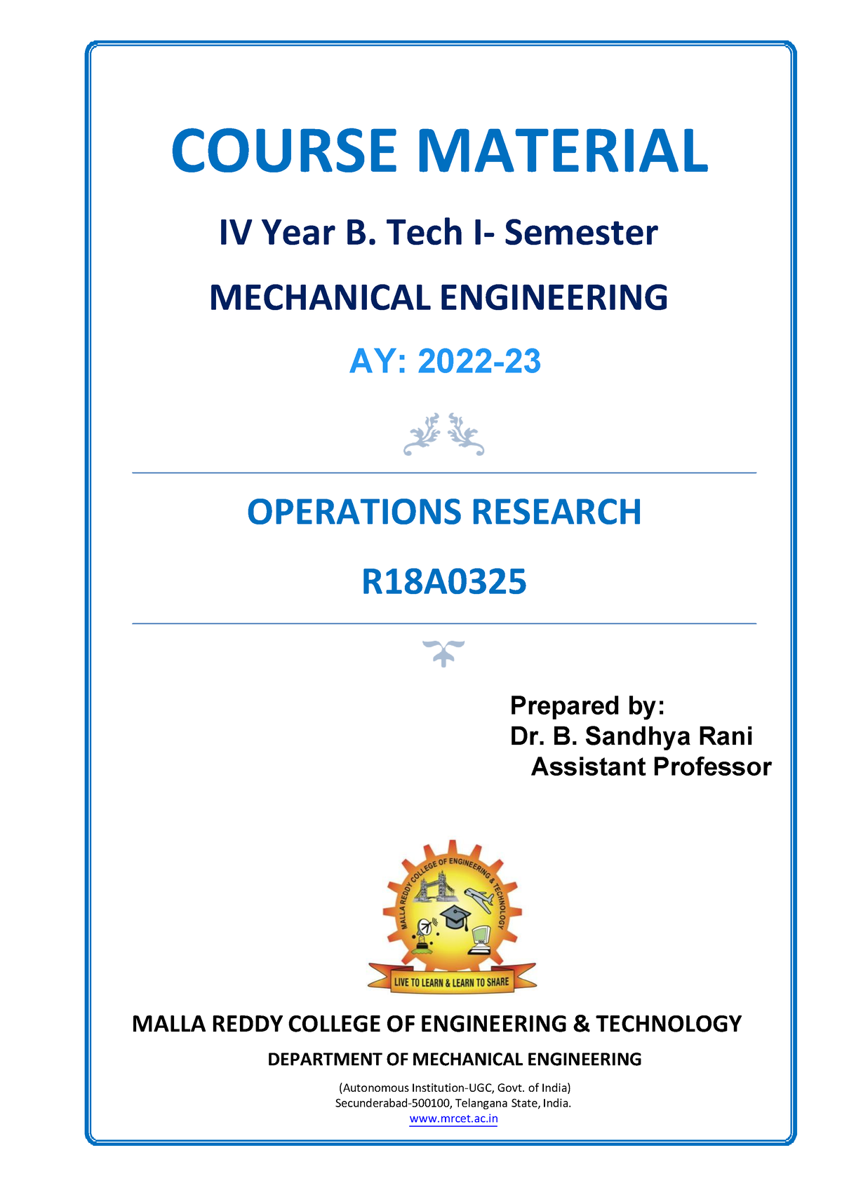 Operations Research - Notes - Studocu