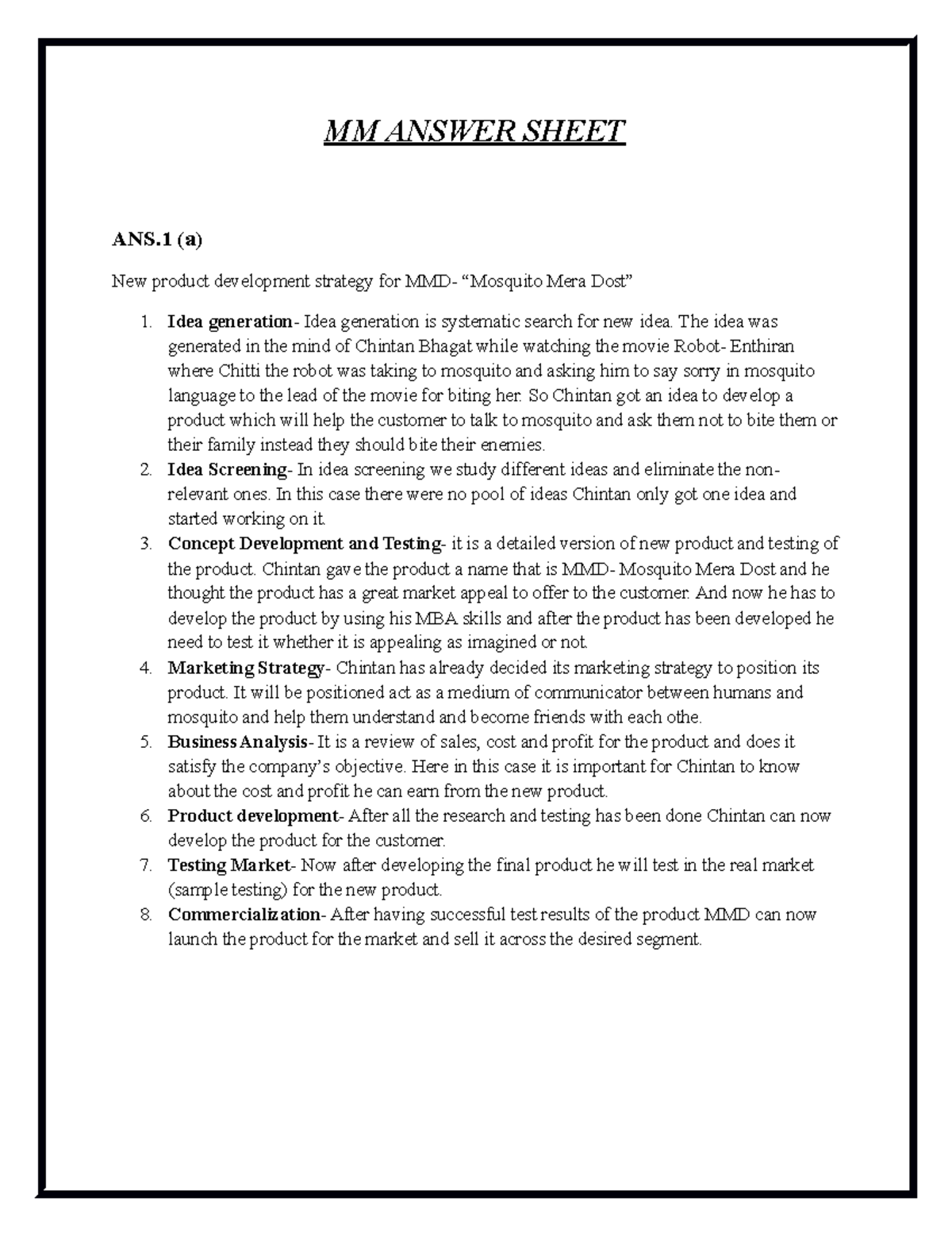 JL20FS047-MM - qqqwwwwwwww - MM ANSWER SHEET ANS (a) New product ...