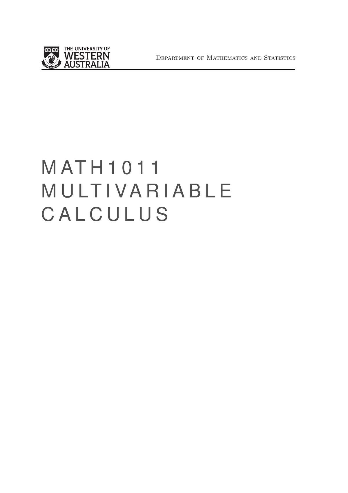 MATH1011 Textbook - Lecture Notes All Of Them - Department Of ...