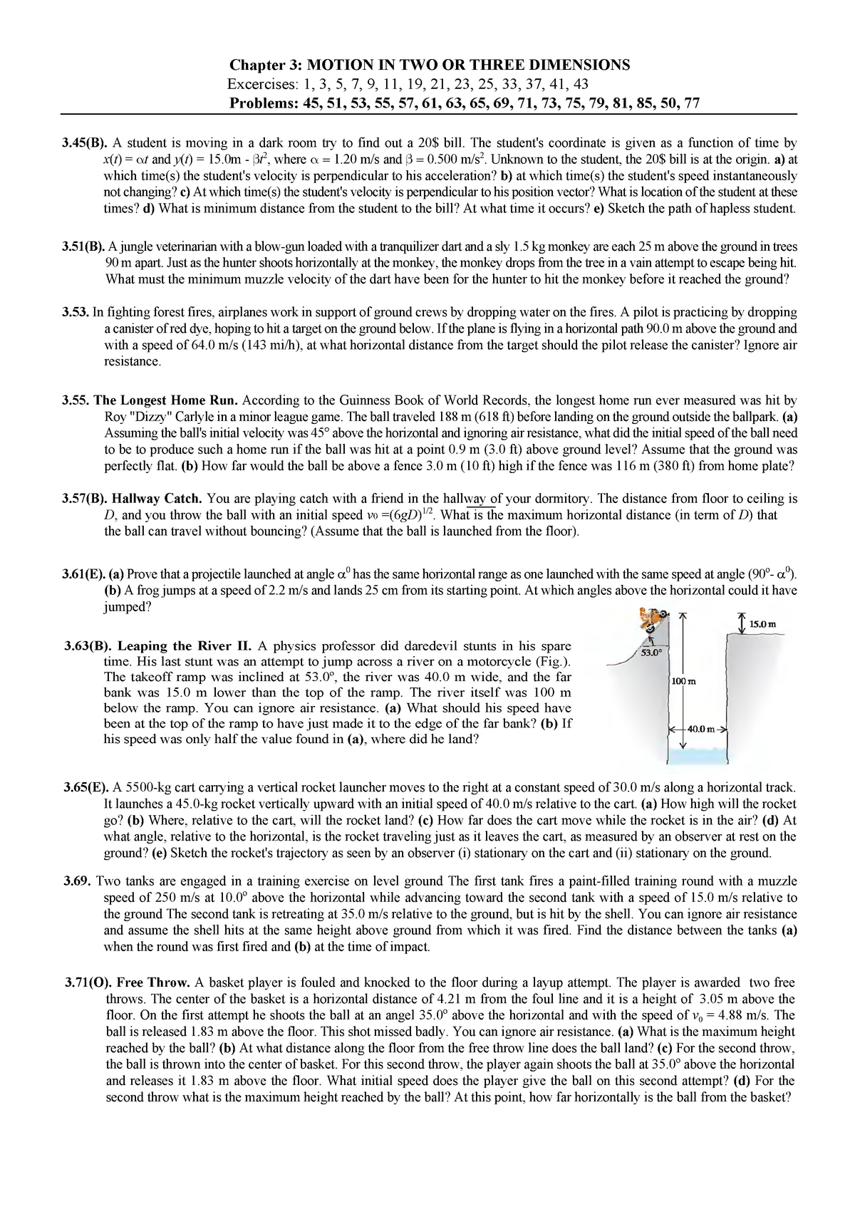 Chapter 03 Assignment - Good - Chapter 3: MOTION IN TWO OR THREE ...