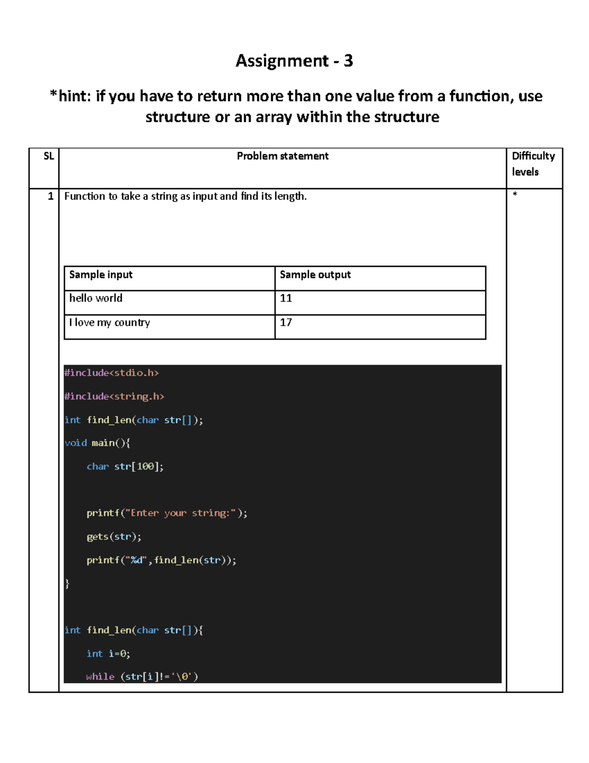 Assingment-3 - C Programing - Assignment - 3 *hint: If You Have To ...