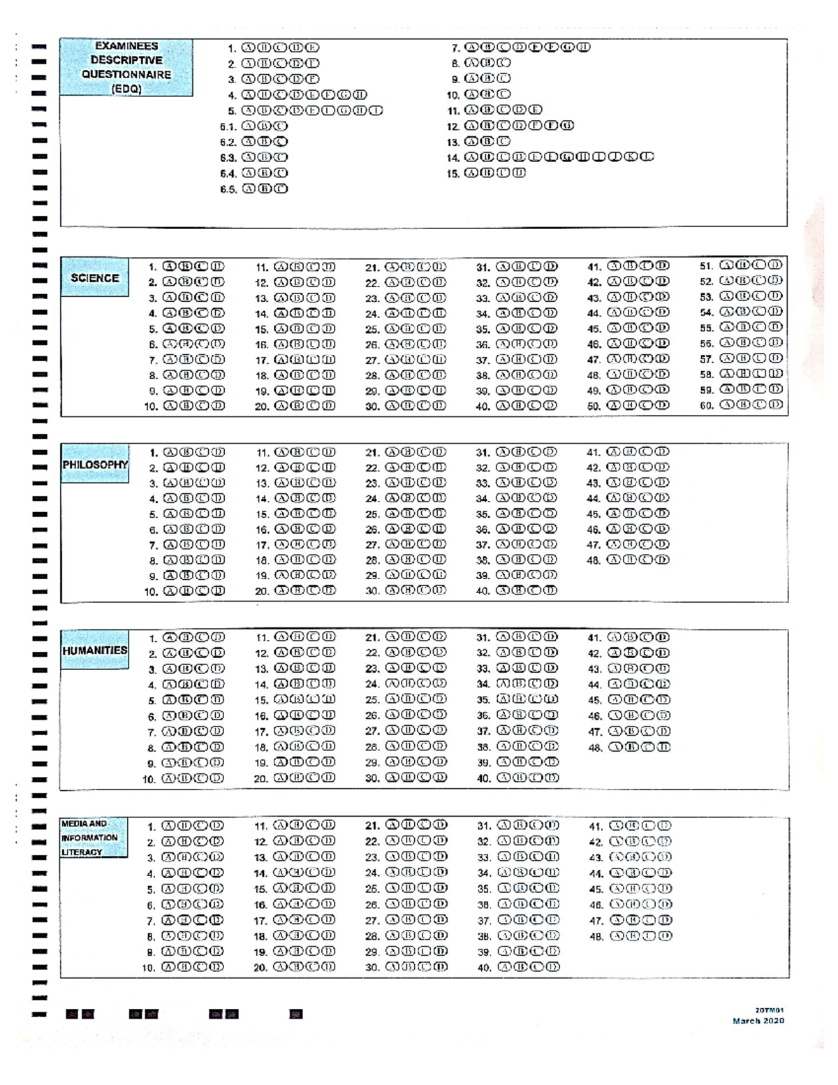 NAT Answer Sheet - Education Technology - Studocu