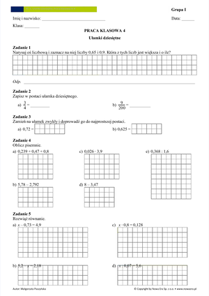 Klasa 5 Sprawdzian 4 Aib Kartoteka Pdf Pdf - Klucz Odpowiedzi I Schemat ...