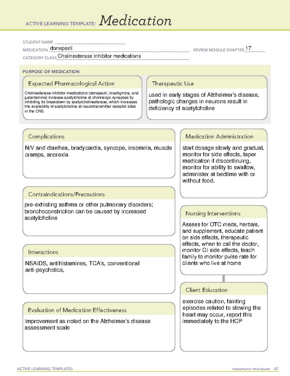 Active Learning Template medication - ACTIVE LEARNING TEMPLATES ...