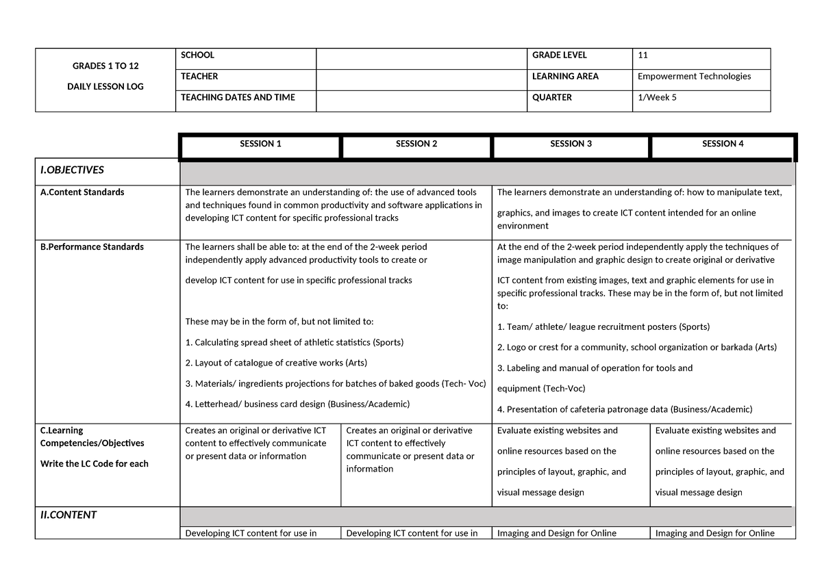 ET Q1 W5 - Empowerment technology grade 11 quarter 1 - GRADES 1 TO 12 ...