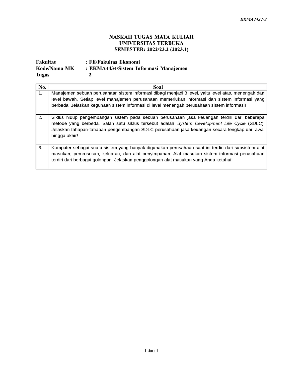 Soal Ekma4434 Tmk2 3 - Easy - EKMA4434- NASKAH TUGAS MATA KULIAH ...