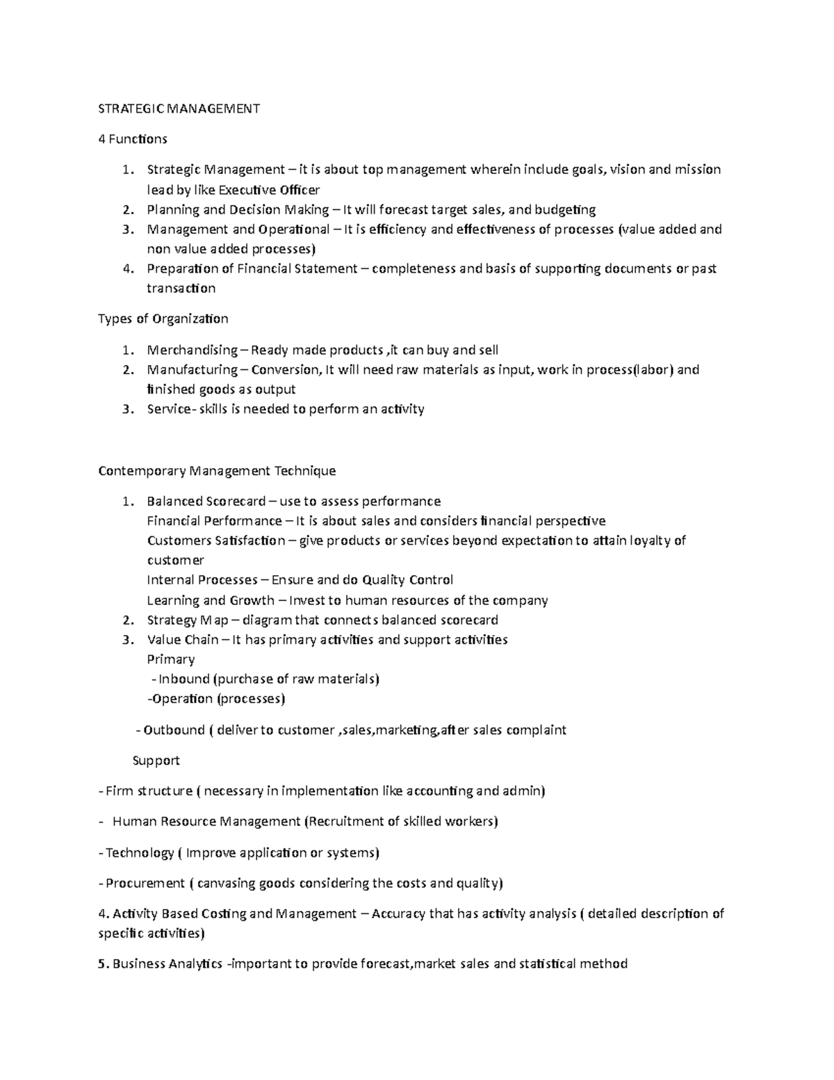 Stategic management Notes - Accountancy - Studocu