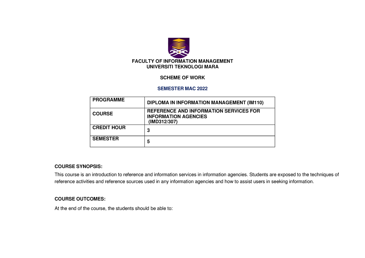 scheme-of-work-faculty-of-information-management-universiti-teknologi