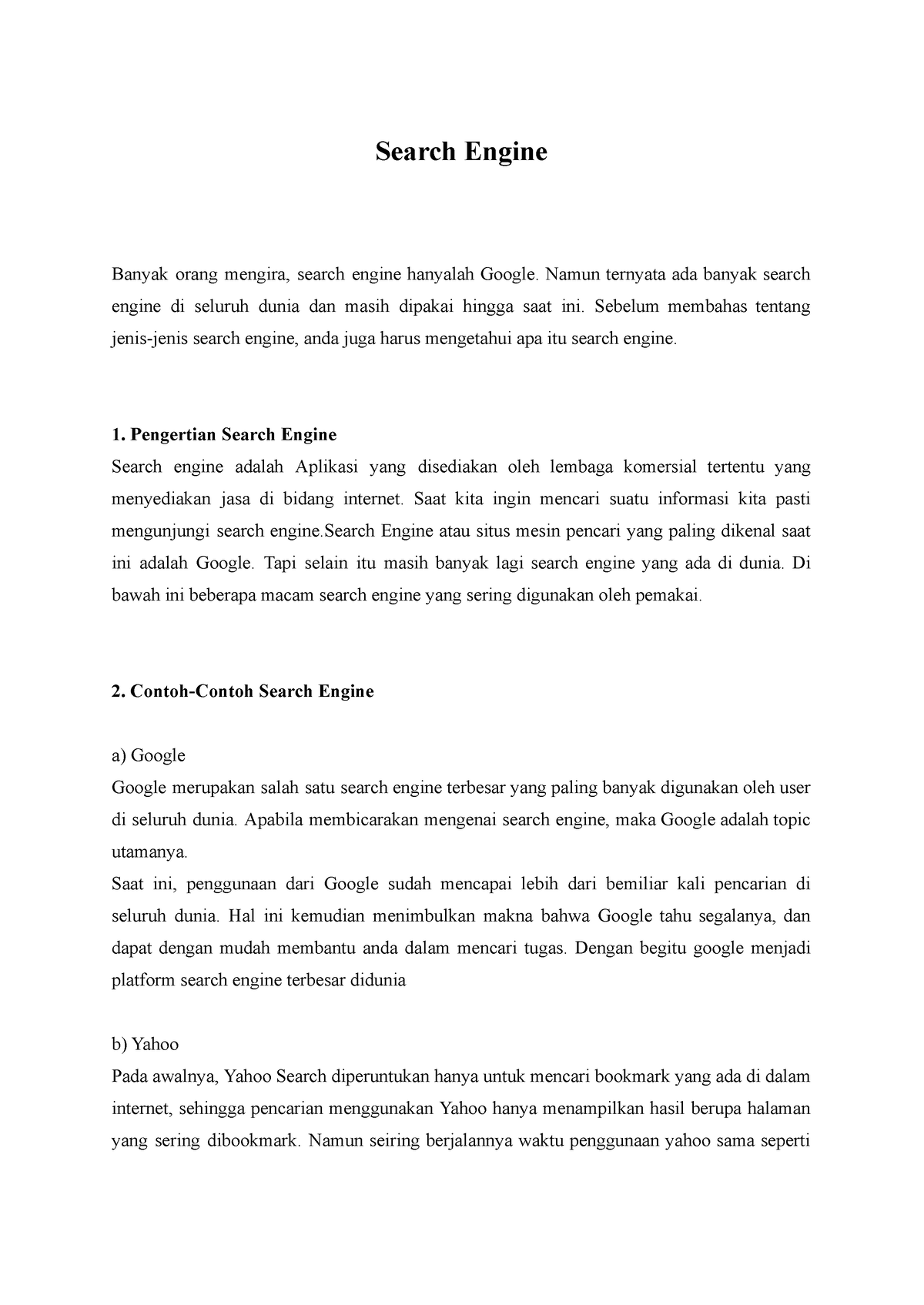 soal essay tentang search engine