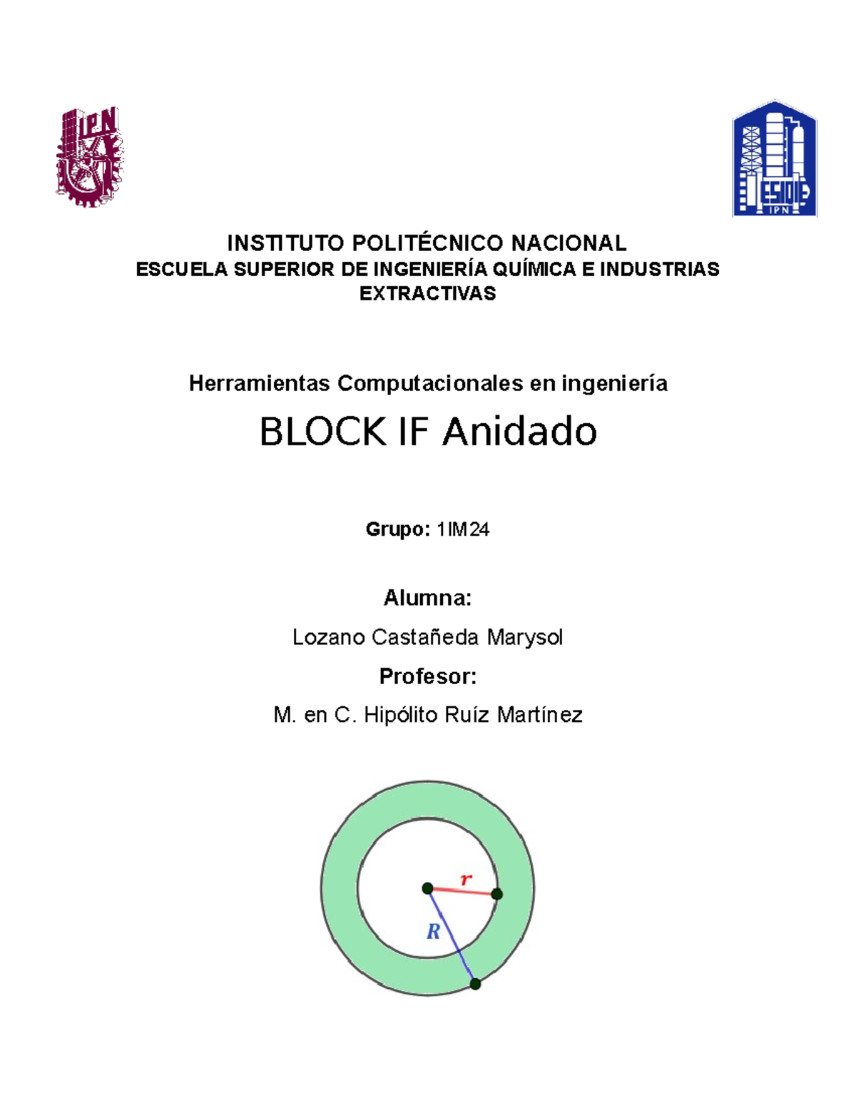 Block IF Anidado - Blck - INSTITUTO POLITÉCNICO NACIONAL ESCUELA ...