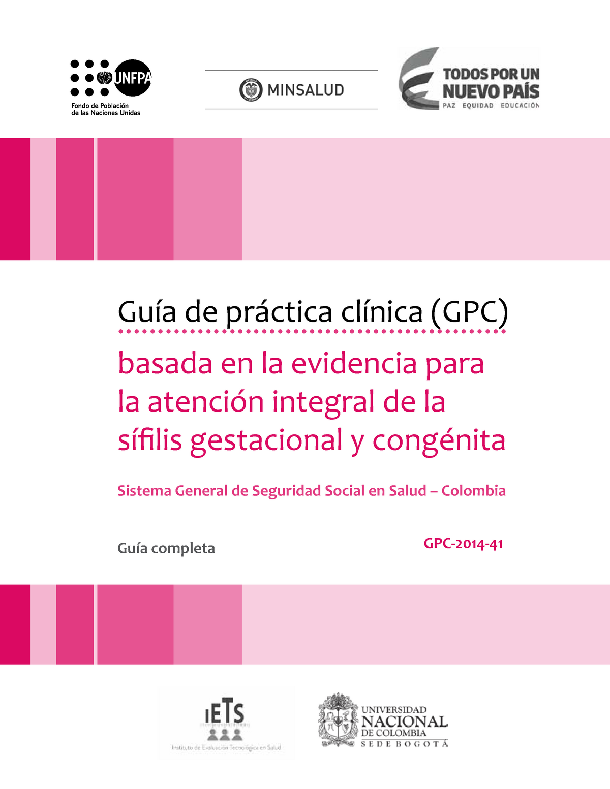 GPC COMPLETA SIFILIS COLOMBIA PEDIATRIA - Guía De Práctica Clínica (GPC ...