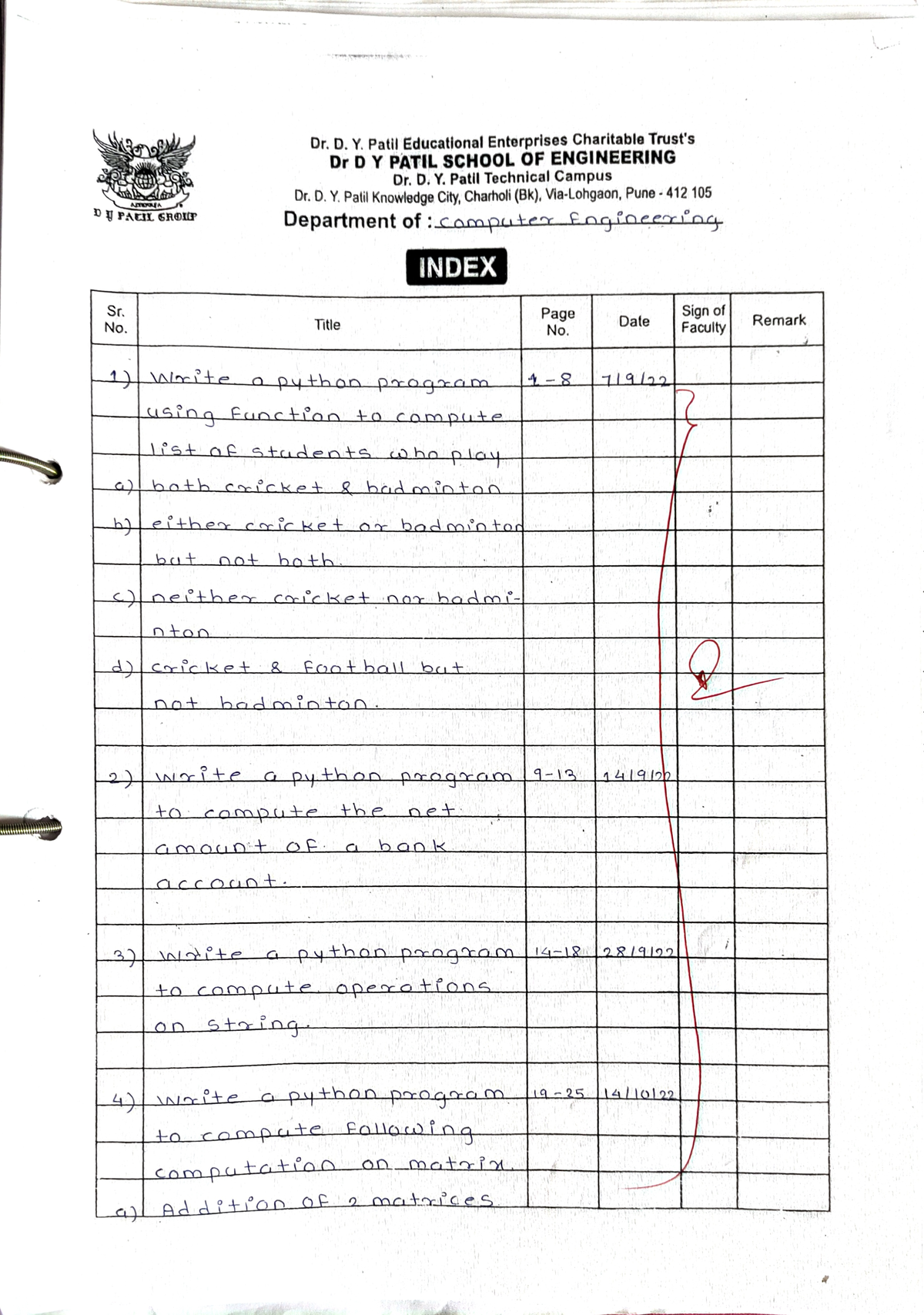 FDS Practical 1-6 - Computer Engineering - Studocu