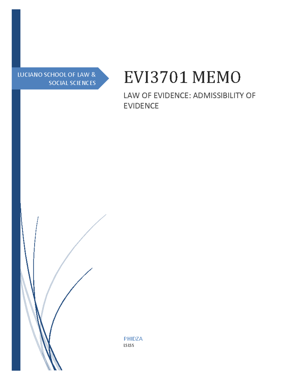 EVI3701 Exampack 2016 - exam study pack - LUCIANO SCHOOL OF LAW ...