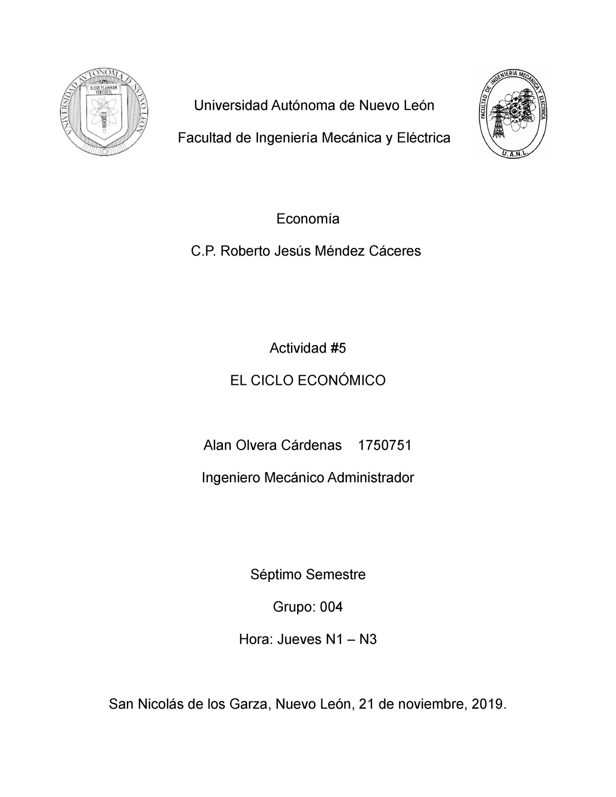 Actividad 5 - Macroeconomía - Universidad Autónoma de Nuevo León ...