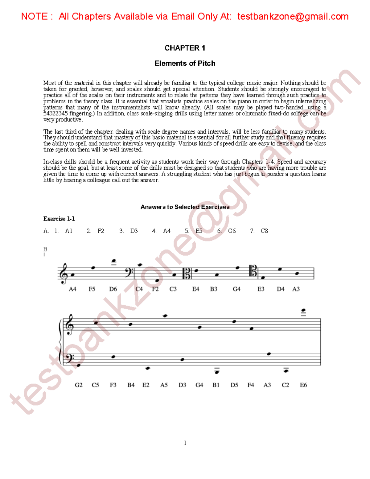 Solutions For Tonal Harmony, 9th Edition by Stefan Kostka - CHAPTER 1 ...