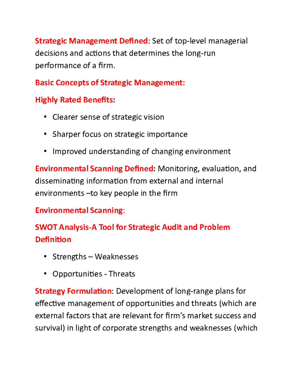 Strategic Management Defined - Basic Concepts Of Strategic Management ...