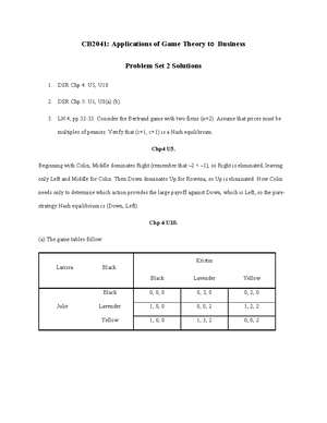 HW1 - Homework Assignment 1 - GE2256: Game Theory Applications to ...
