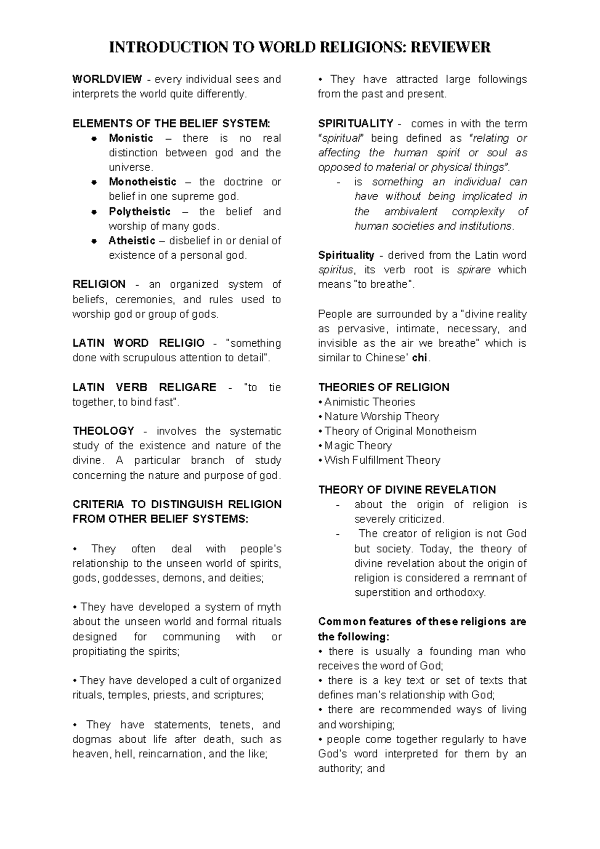 world religions - WORLDVIEW - every individual sees and interprets the ...