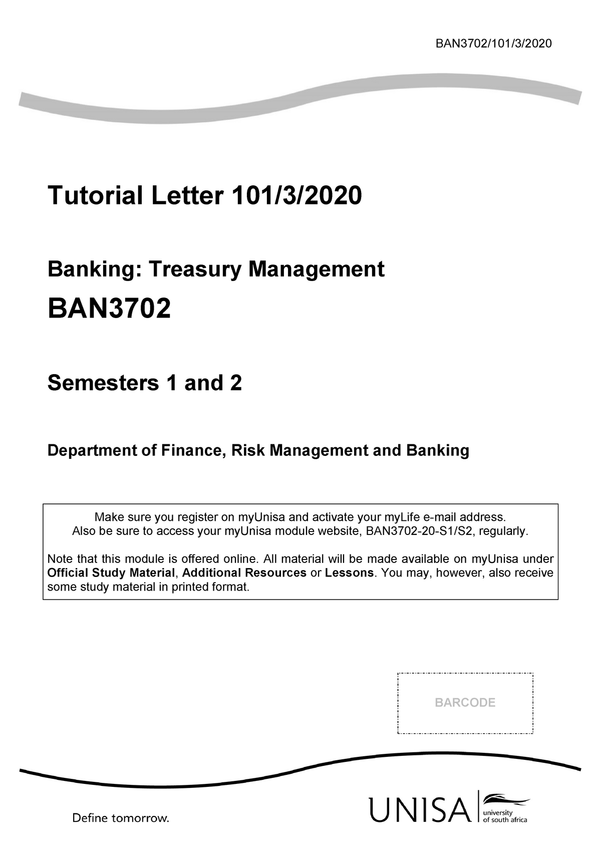 101 2020 3 B - 2020 Tutorial Letter - BAN3702/101/3/ Tutorial Letter ...