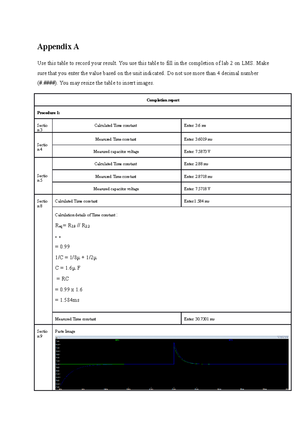 Laboratory 2 SubmissionFormupdated Appendix A Use this table to