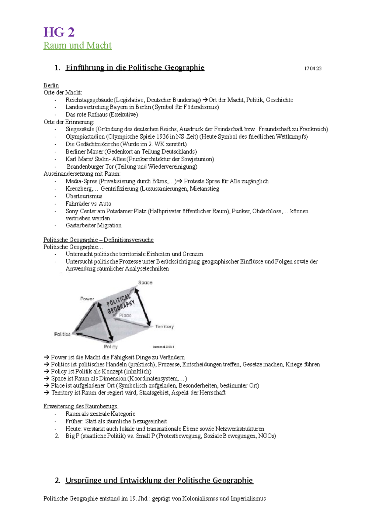 HG 2 Raum Und Macht: Gesellschaft Und Umwelt - Humangeographie II - Uni ...