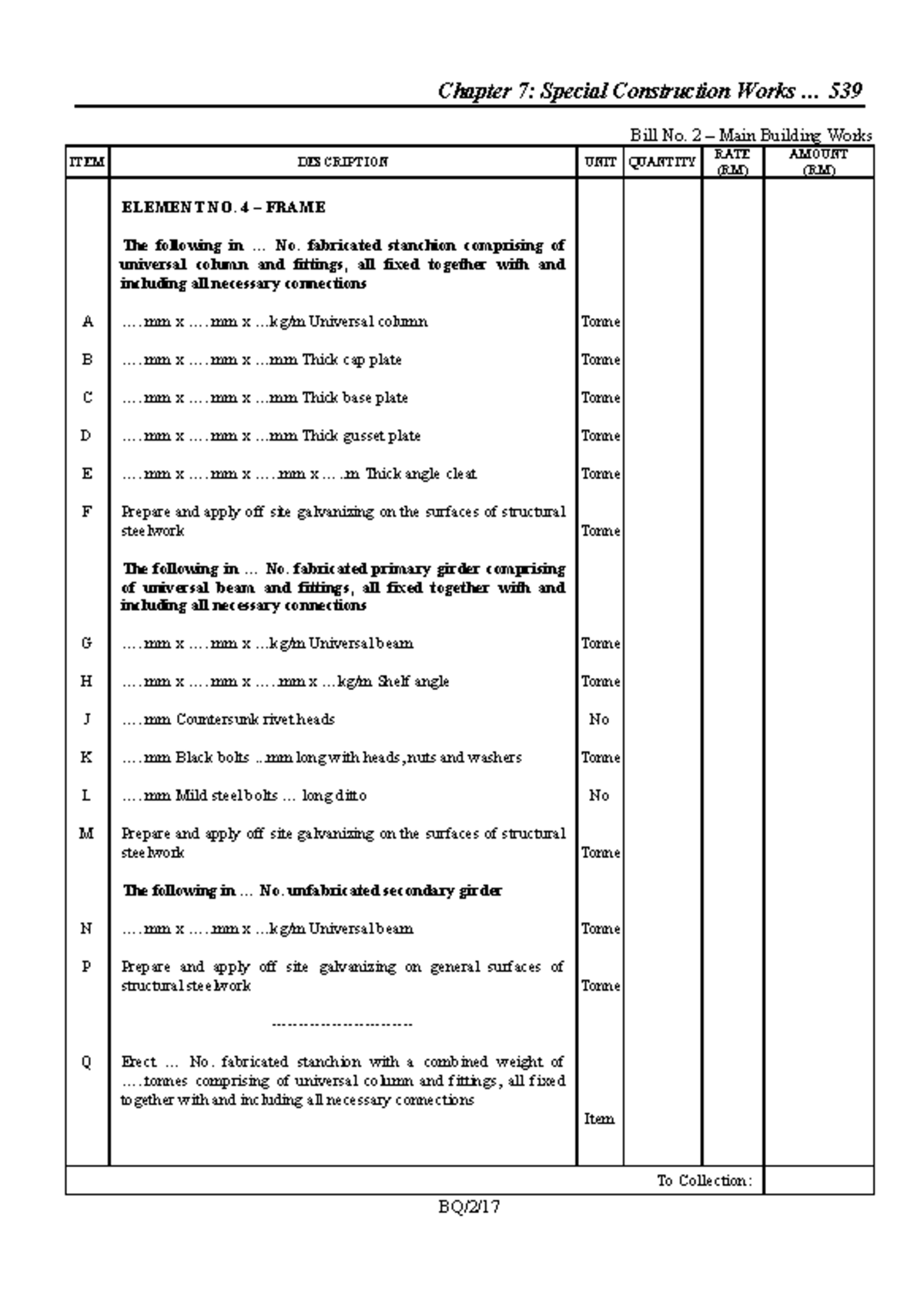 Structural Steelworks - Chapter 7: Special Construction Works ... 539 ...