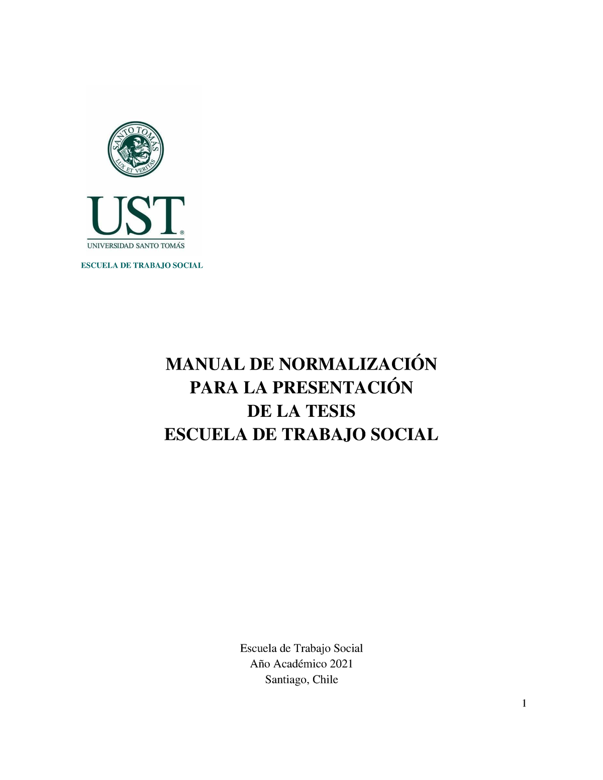 Manual De Normalizaci N Escuela De Trabajo Social Manual De Normalizaci N Para La