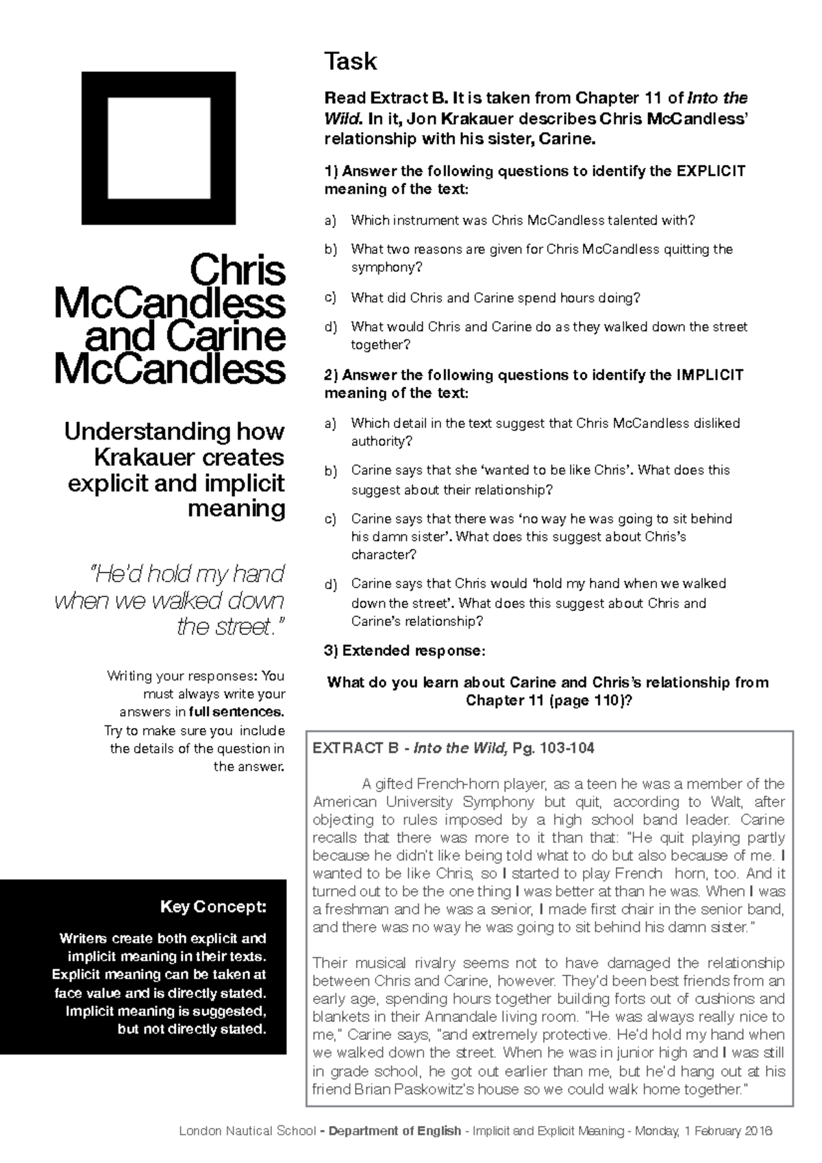 Implicit and Explicit Meaning - Chris McCandless and Carine McCandless ...