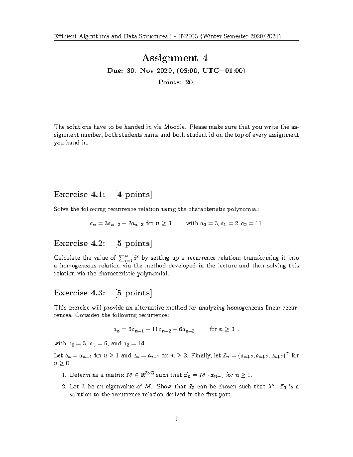Assignment 4 - Wintersemester - Efficient Algorithms and Data ...