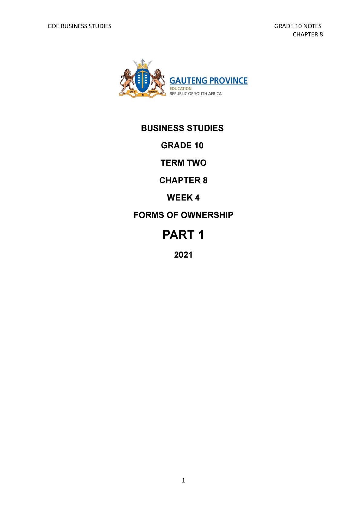 case study on forms of ownership grade 8