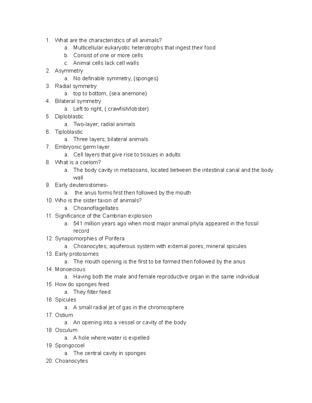 Bio 204 Test 3 Study Guide Google Docs What Are The Characteristics 