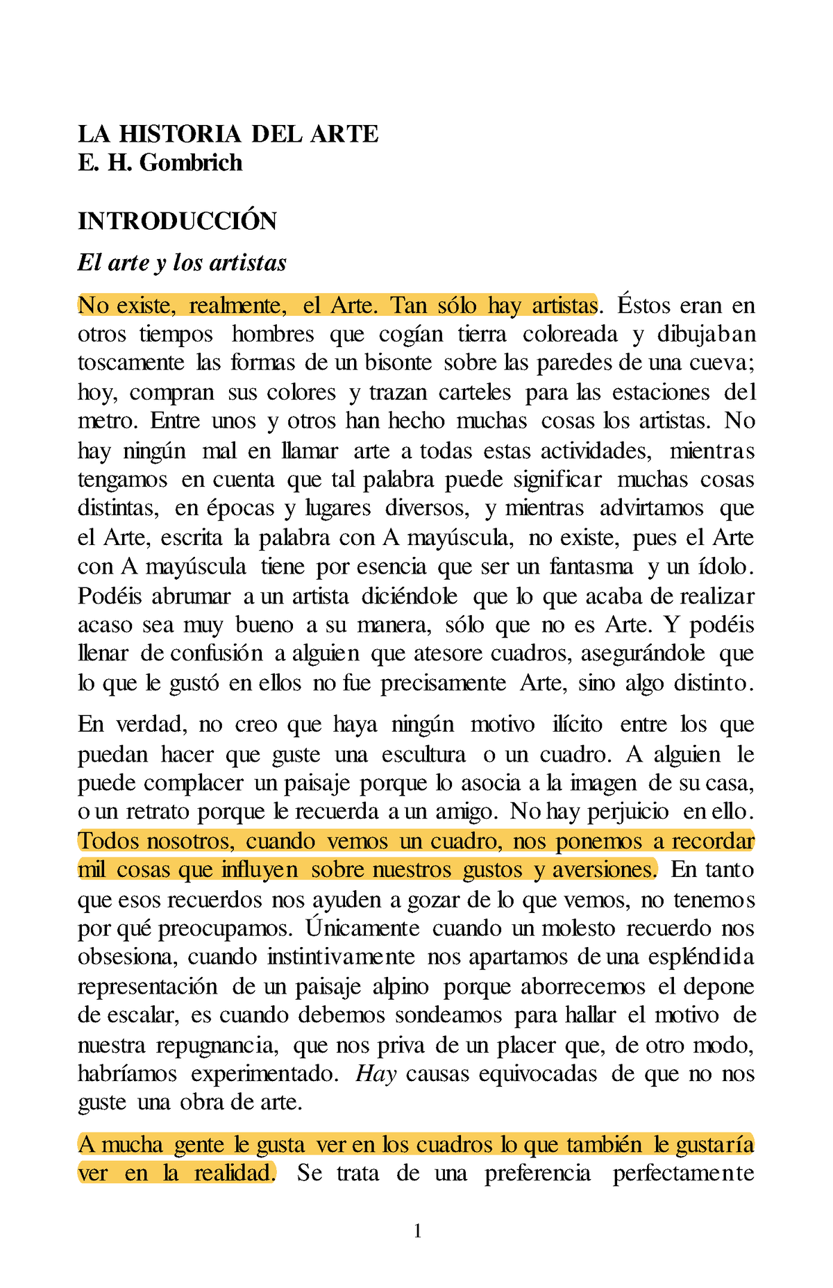 Gombrich Historia De Arte Introducción La Historia Del Arte E H Gombrich IntroducciÓn El 