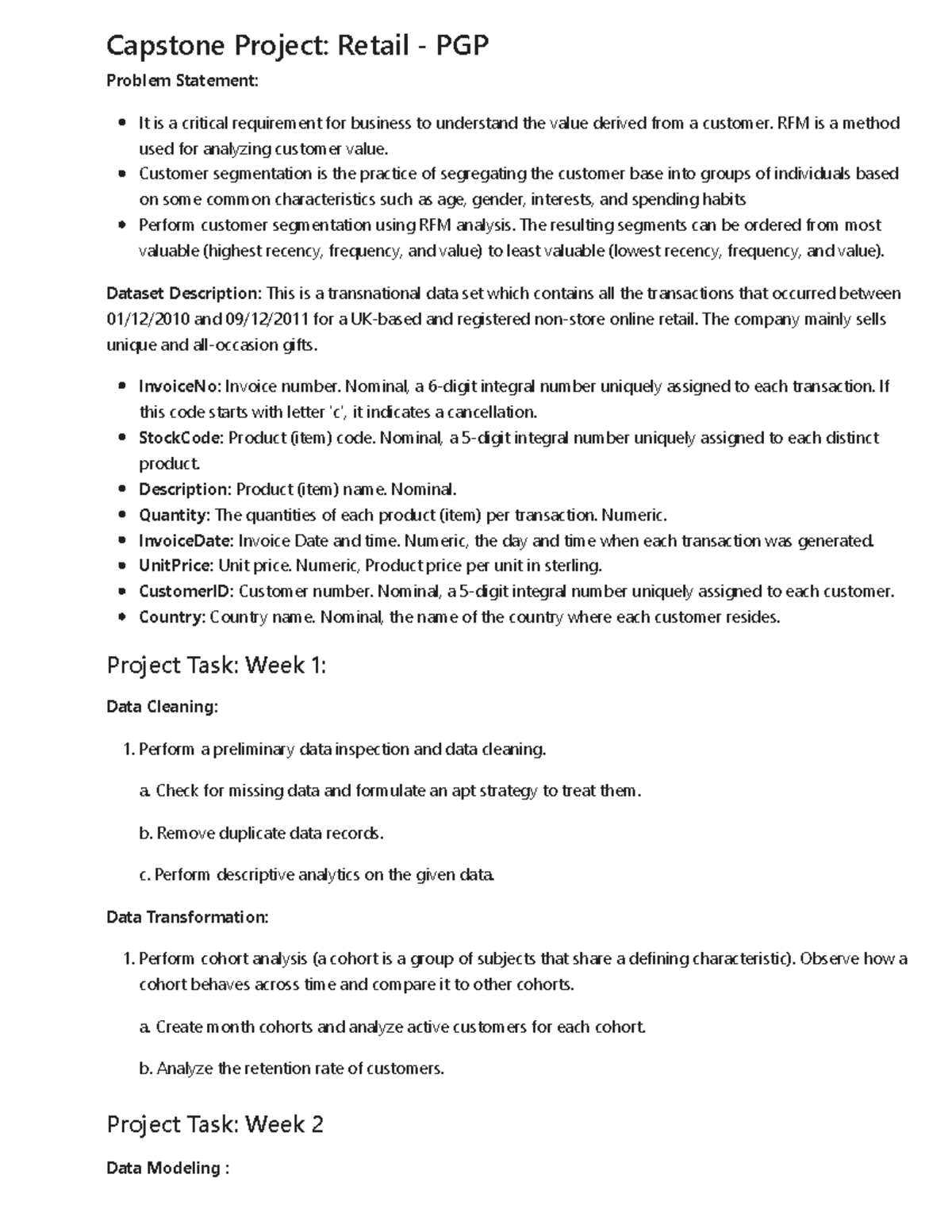 Project 1 Retail - PGP - hello - Capstone Project: Retail - PGP Problem ...