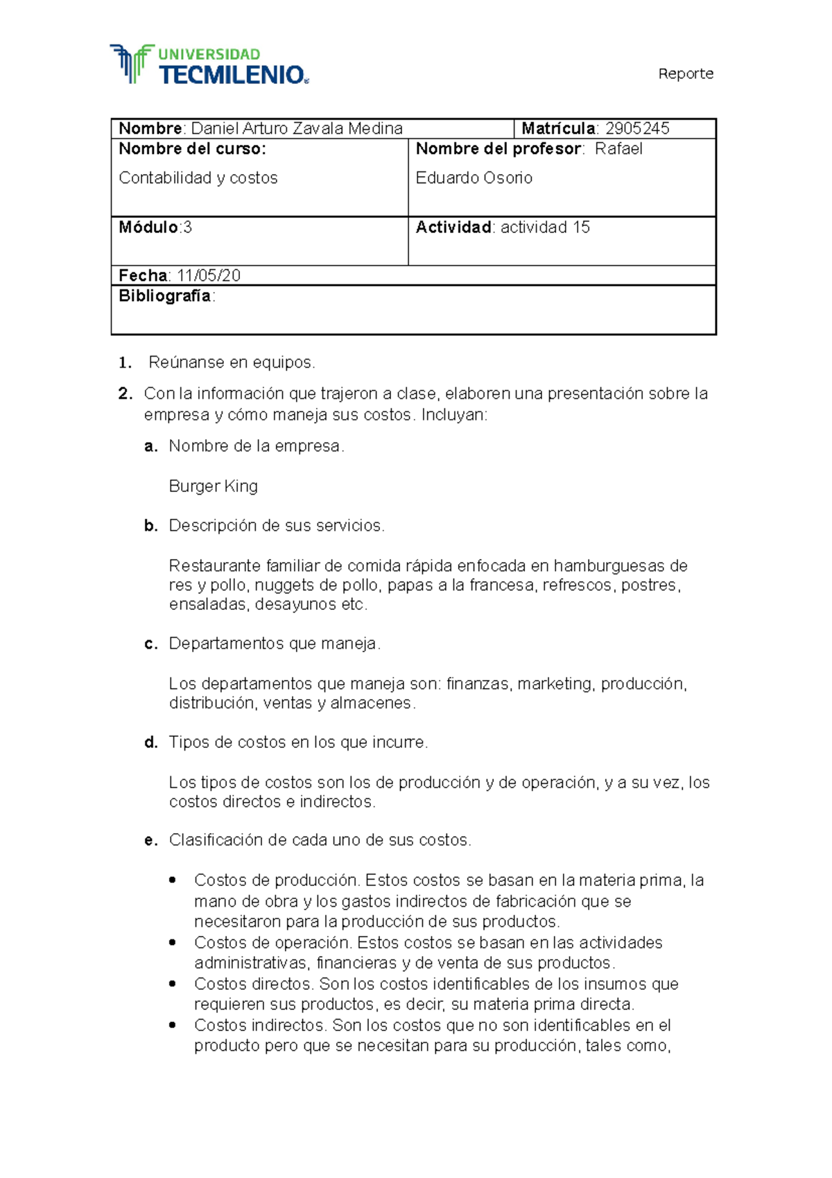 Conta 15 - Apuntes 3 - Reporte Nombre : Daniel Arturo Zavala Medina ...