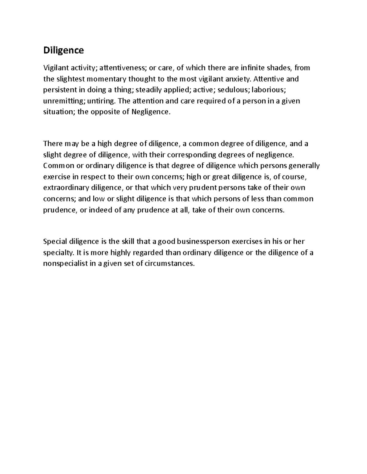 ENG meaning of diligence and its components Diligence Vigilant