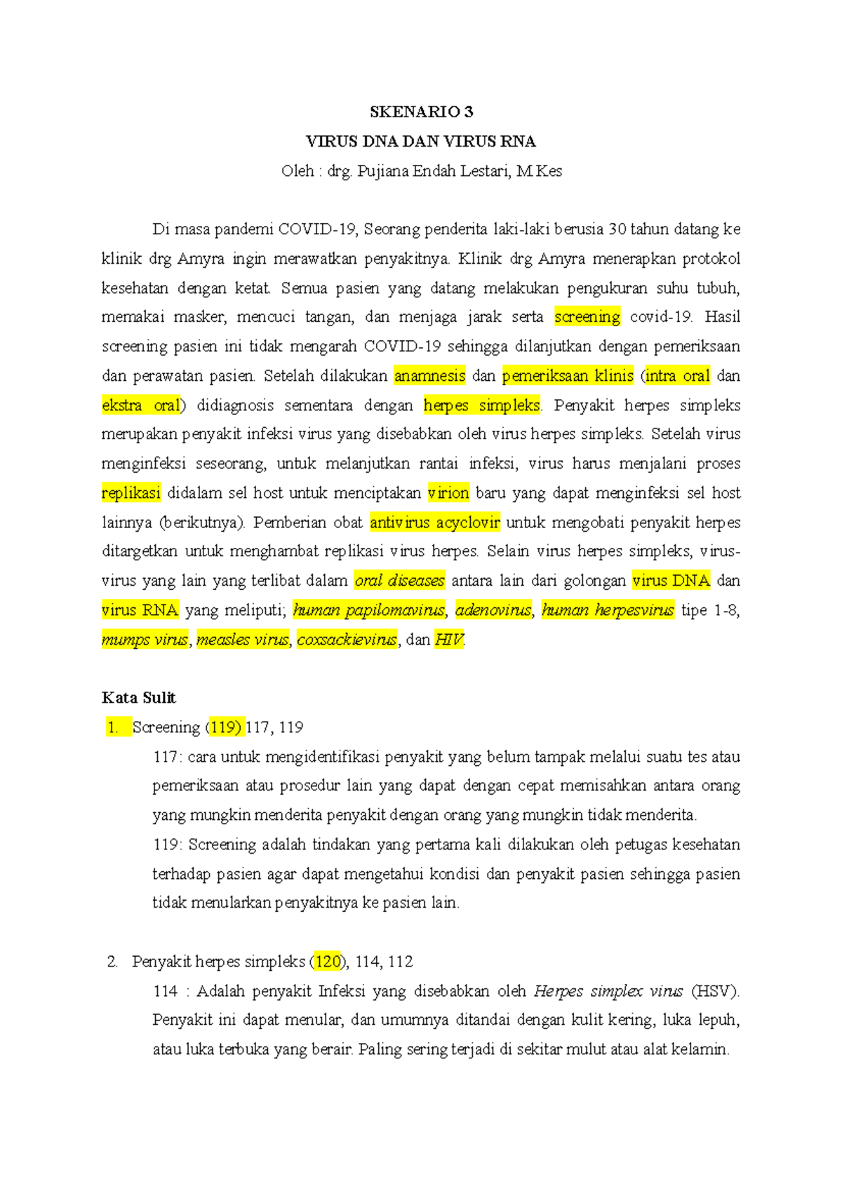 Bahan Skenario 3 BLOK 7 - Ilmu Komunikasi - SKENARIO 3 VIRUS DNA DAN ...