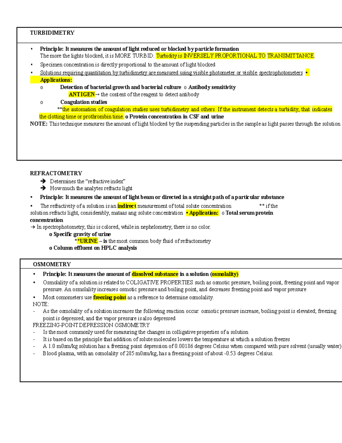 Turbidimetry TURBIDIMETRY • Principle It measures the amount of
