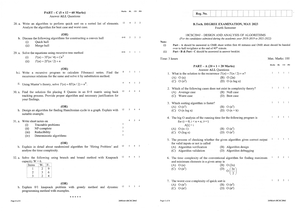 21CSC204J - MAY 2023 - SEM QP - Design and Analysis of Algorithms - Studocu