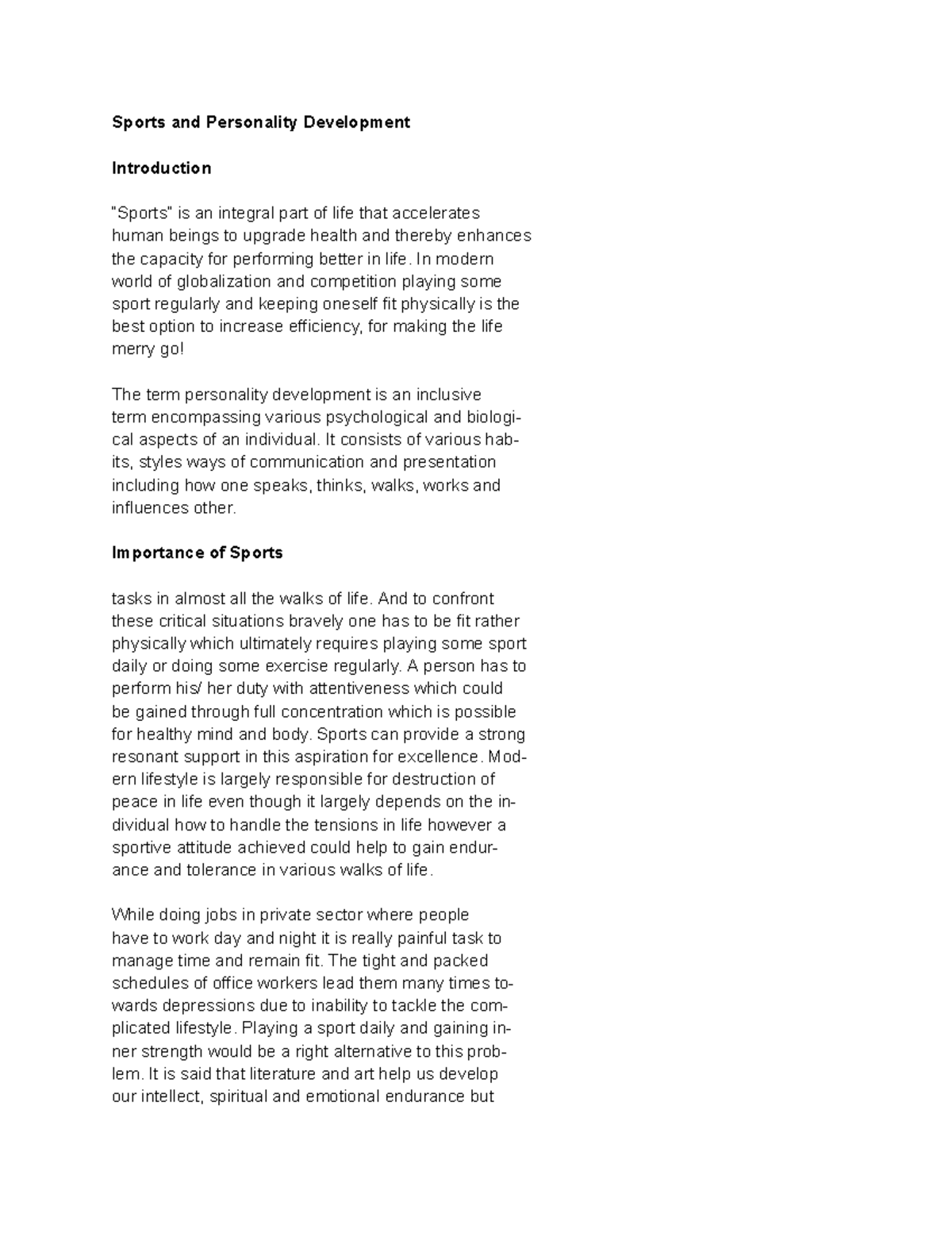 Soft skills Introduction-5 - Sports and Personality Development ...