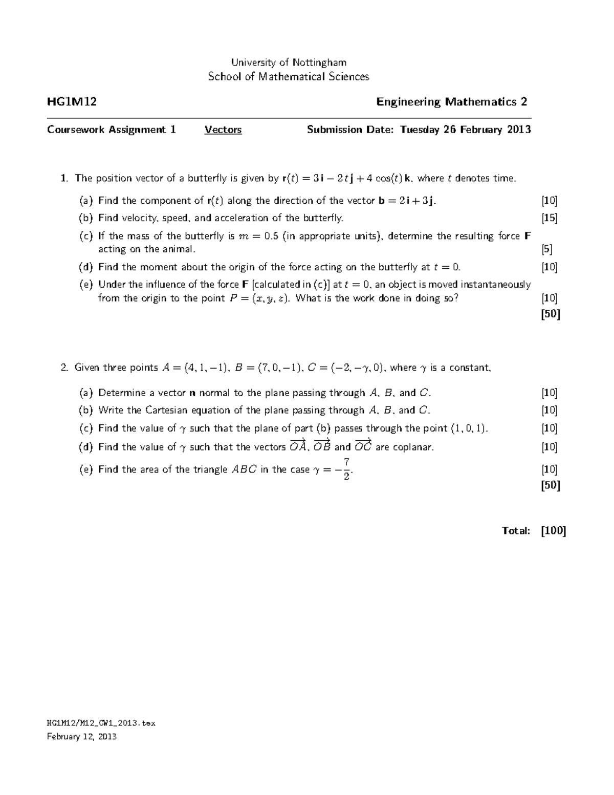 Practical - University of Nottingham School of Mathematical Sciences ...