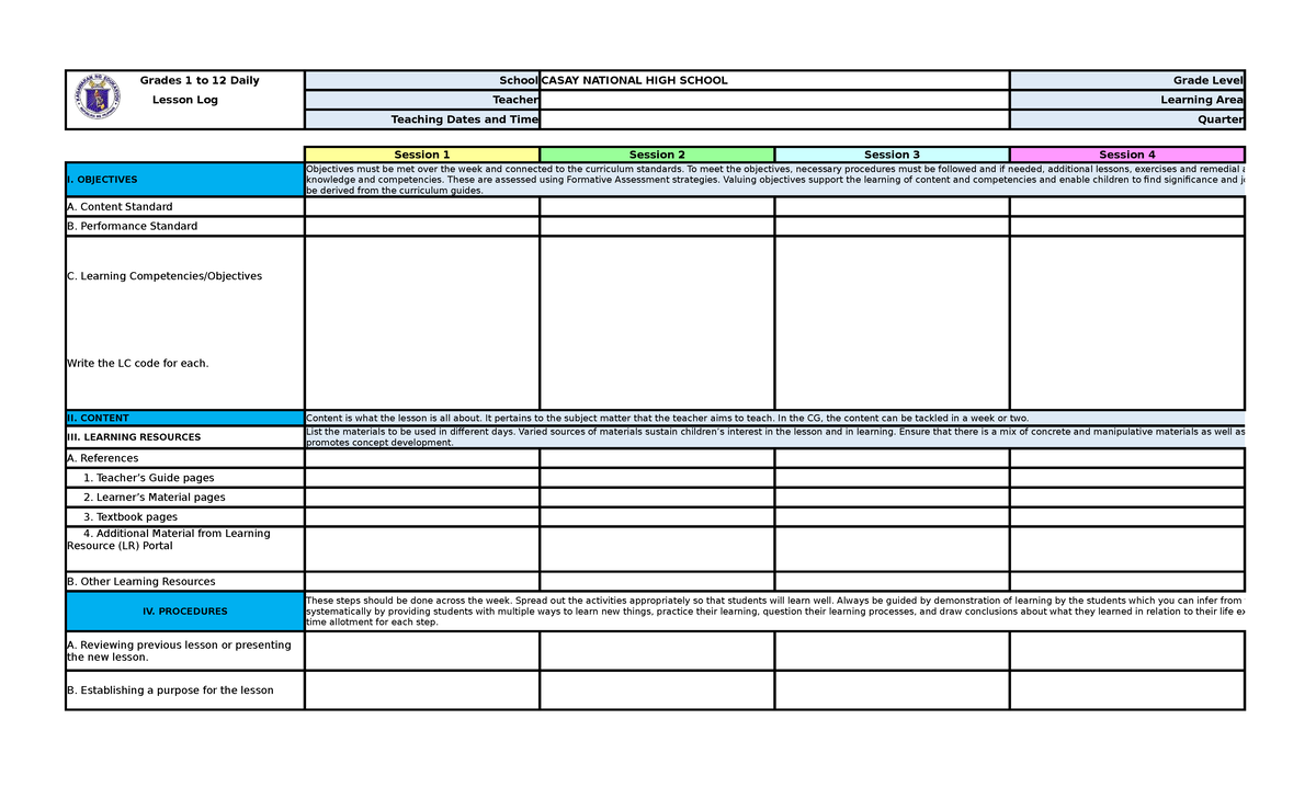 Daily-lesson-log-excel compress [Appendix 3] COT-RPMS for T I-III SY ...